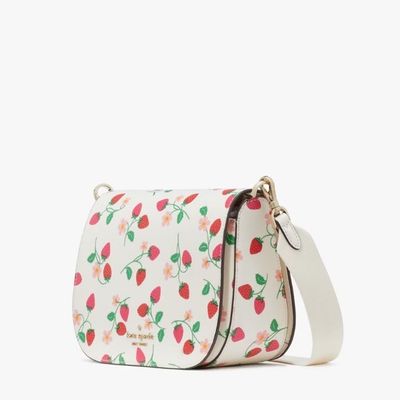 Kate Spade White Strawberry Print Crossbody Madison Bag - Picture 2 of 9